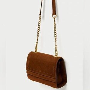 Zara brown suede bag